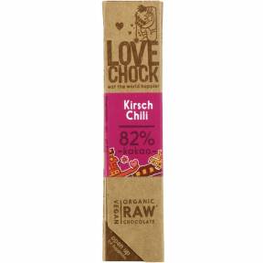 Ciocolata cu cirese si chili ECO raw-vegan 40 g, Lovechock