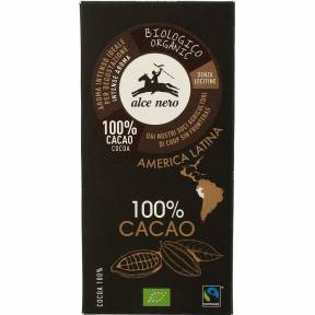 Ciocolata neagra cu 100% cacao, ECO, 50 g, Alce Nero