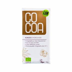 Ciocolata raw cu lapte de cocos ECO 50 g, Cocoa
