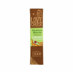 Ciocolata raw-vegana cu alune de padure si ceai matcha ECO 40 g, Lovechock