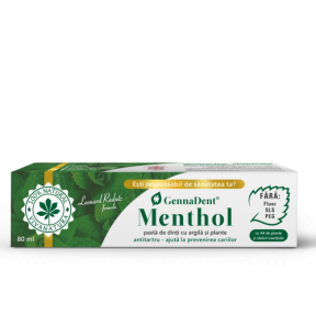 Pasta de dinti GennaDent Menthol cu Argila si Plante 80 ml - Viva Natura