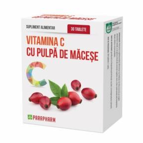 Vitamina C cu pulpa de macese 30 cp Parapharm
