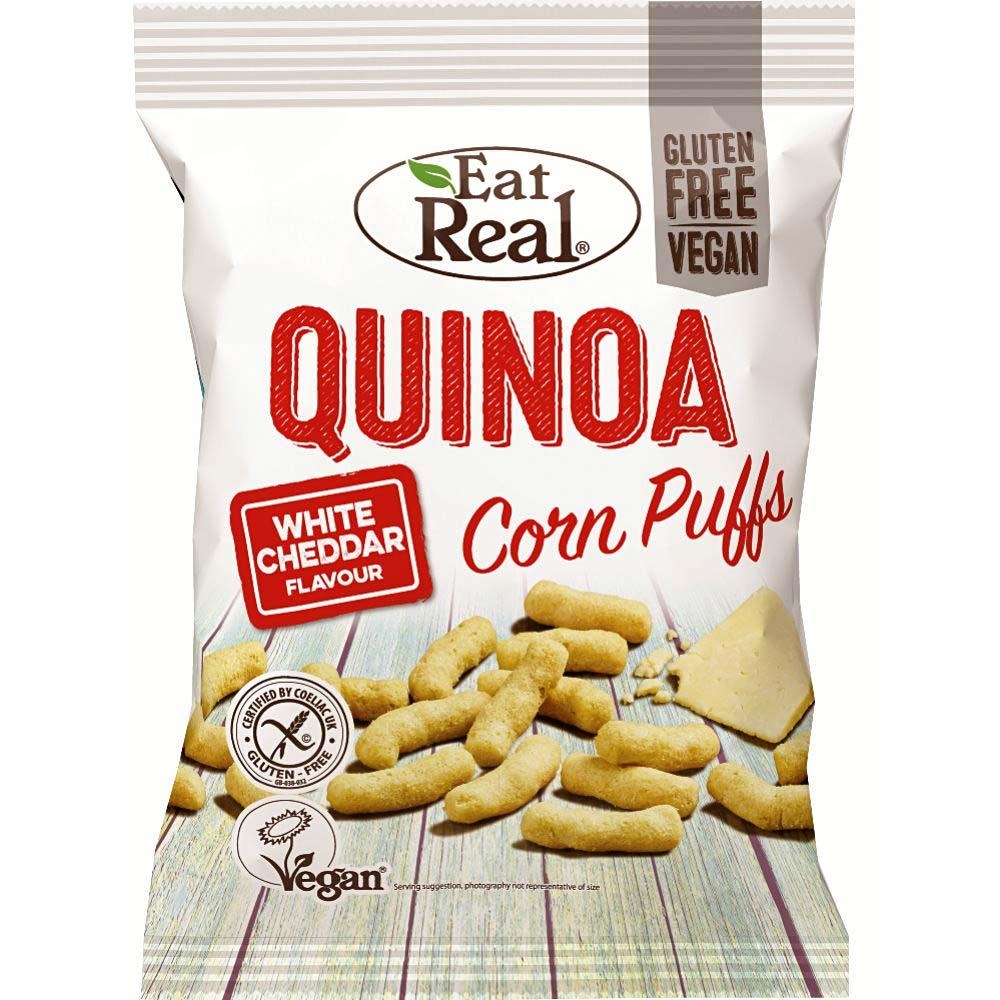 Pufuleti din porumb si quinoa cu aroma de cheddar alb, fara gluten, 113 g, Eat Real
